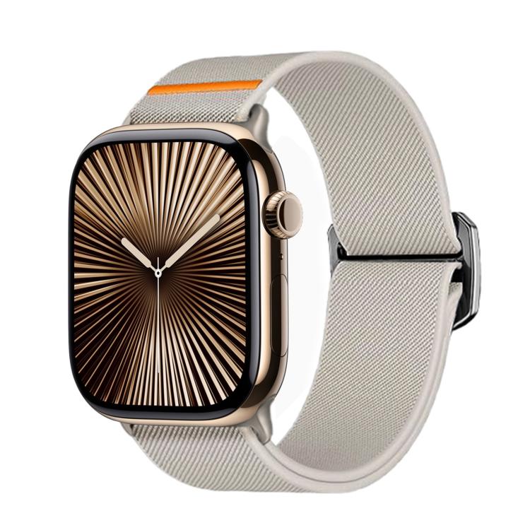 For Apple Watch 42mm / 41mm / 40mm / 38mm Kalebol Bull Bead Buckle Elastic Nylon Watch Band(Starlight) - free shipping - PMc TechLife - Order now!