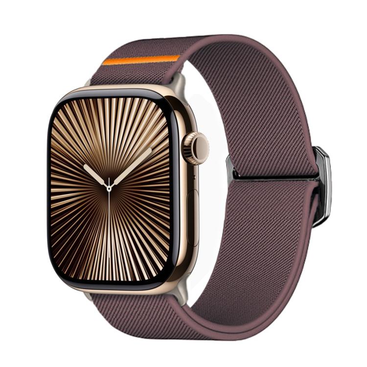 For Apple Watch 42mm / 41mm / 40mm / 38mm Kalebol Bull Bead Buckle Elastic Nylon Watch Band(Smoky Purple) - free shipping - PMc TechLife - Order now!