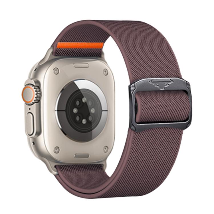 For Apple Watch 42mm / 41mm / 40mm / 38mm Kalebol Bull Bead Buckle Elastic Nylon Watch Band(Smoky Purple) - free shipping - PMc TechLife - Order now!