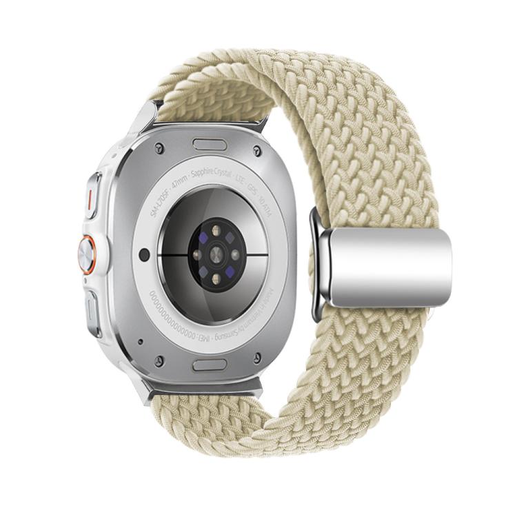 For Samsung Galaxy Watch Ultra 47mm Kalebol Braided Loop Magnetic Silver Buckle Watch Band(Starlight) - free shipping - PMc TechLife - Order now!