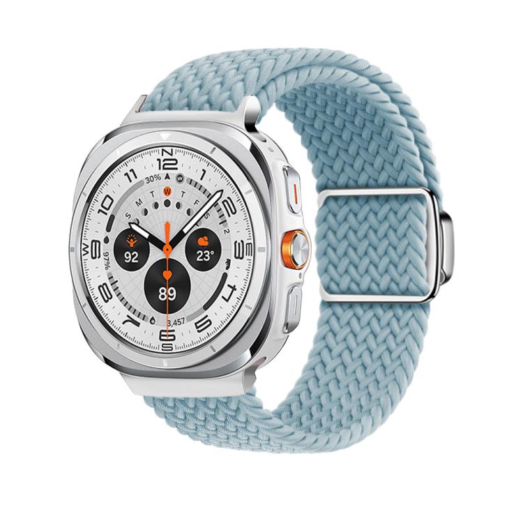 For Samsung Galaxy Watch Ultra 47mm Kalebol Braided Loop Magnetic Silver Buckle Watch Band(Cyan-blue) - free shipping - PMc TechLife - Order now!