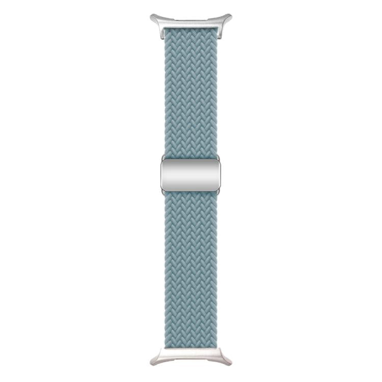 For Samsung Galaxy Watch Ultra 47mm Kalebol Braided Loop Magnetic Silver Buckle Watch Band(Cyan-blue) - free shipping - PMc TechLife - Order now!