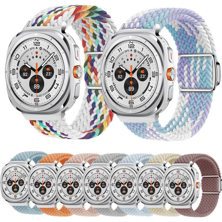 For Samsung Galaxy Watch Ultra 47mm Kalebol Braided Loop Magnetic Silver Buckle Watch Band(Starlight) - free shipping - PMc TechLife - Order now!