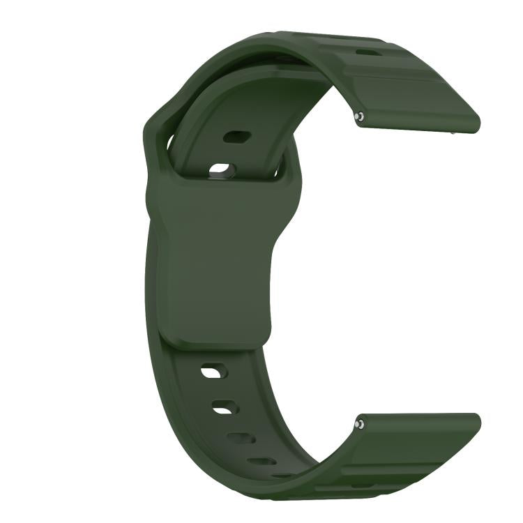22mm Kalebol Wave Pattern Studded Buckle Silicone Watch Band(Army Green) - free shipping - PMc TechLife - Order now!