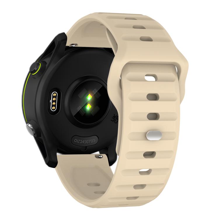 22mm Kalebol Wave Pattern Studded Buckle Silicone Watch Band(Cream Color) - 22mm Bands by Kalebol | Online Shopping South Africa | PMc TechLife | Buy Now Pay Later Mobicred