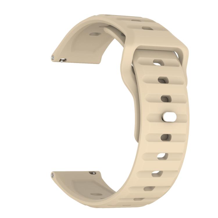 22mm Kalebol Wave Pattern Studded Buckle Silicone Watch Band(Cream Color) - 22mm Bands by Kalebol | Online Shopping South Africa | PMc TechLife | Buy Now Pay Later Mobicred