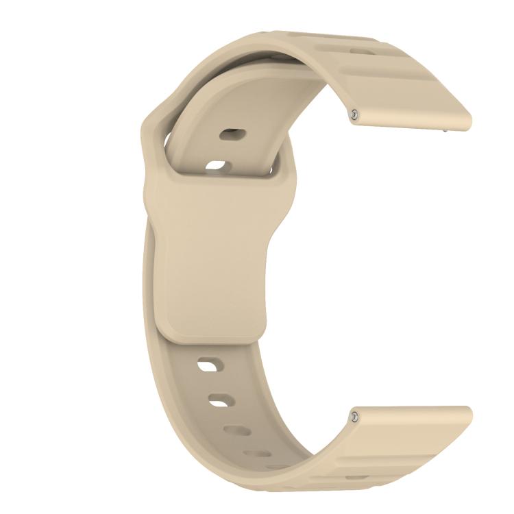 22mm Kalebol Wave Pattern Studded Buckle Silicone Watch Band(Cream Color) - 22mm Bands by Kalebol | Online Shopping South Africa | PMc TechLife | Buy Now Pay Later Mobicred