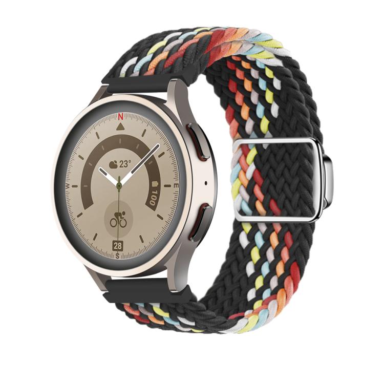 20mm Kalebol Nylon Braided Loop Magnetic Buckle Watch Band(Black Rainbow) - free shipping - PMc TechLife - Order now!