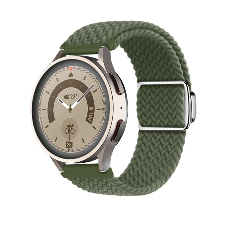 22mm Kalebol Nylon Braided Loop Magnetic Buckle Watch Band(Dark Olive Gree) - free shipping - PMc TechLife - Order now!