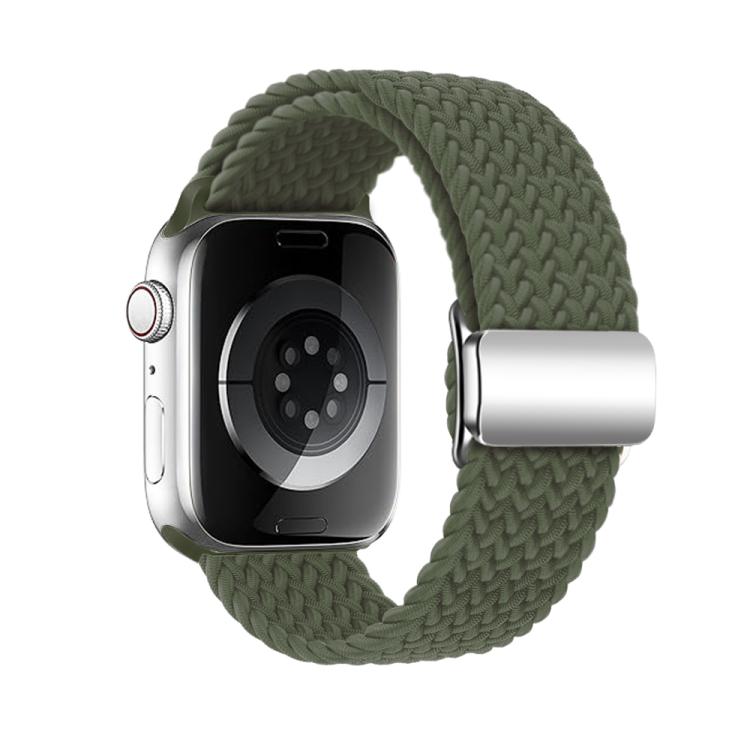 For Apple Watch 46mm / 49mm / 45mm / 44mm Kalebol Nylon Loop Magnetic Buckle Watch Band(Dark Olive) - free shipping - PMc TechLife - Order now!