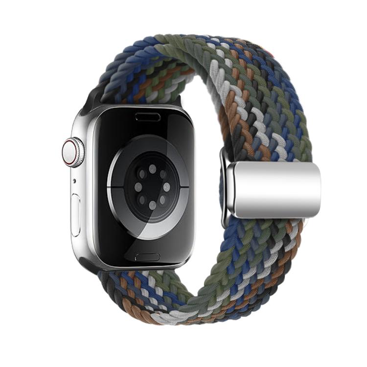 For Apple Watch 46mm / 49mm / 45mm / 44mm Kalebol Nylon Loop Magnetic Buckle Watch Band(Cowboy Colorful 2) - free shipping - PMc TechLife - Order now!