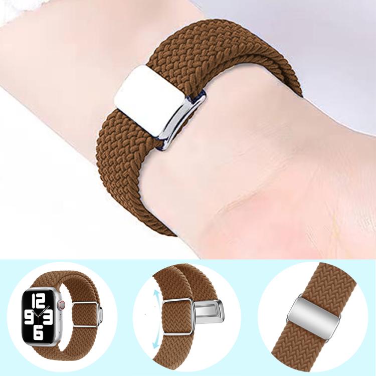 For Apple Watch 46mm / 49mm / 45mm / 44mm Kalebol Nylon Loop Magnetic Buckle Watch Band(Dark Chocolate) - free shipping - PMc TechLife - Order now!