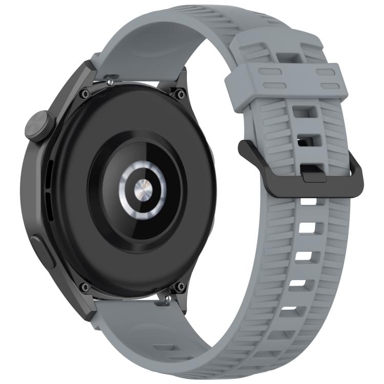 20mm Kalebol Black Buckle Tire Pattern Silicone Watch Band(Grey) - 20mm Bands by Kalebol | Online Shopping South Africa | PMc TechLife | Buy Now Pay Later Mobicred