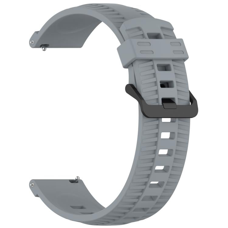 20mm Kalebol Black Buckle Tire Pattern Silicone Watch Band(Grey) - 20mm Bands by Kalebol | Online Shopping South Africa | PMc TechLife | Buy Now Pay Later Mobicred