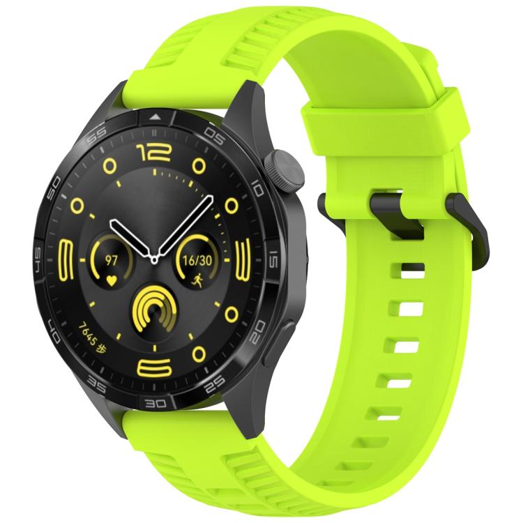 20mm Kalebol Black Buckle Tire Pattern Silicone Watch Band(Lime) - free shipping - PMc TechLife - Order now!
