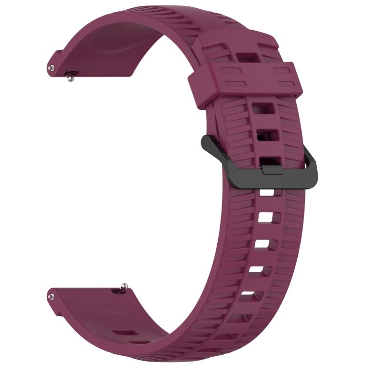 22mm Kalebol Black Buckle Tire Pattern Silicone Watch Band(Wine Red) - free shipping - PMc TechLife - Order now!