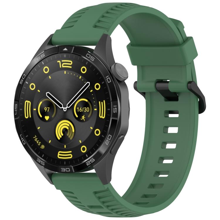 22mm Kalebol Black Buckle Tire Pattern Silicone Watch Band(Army Green) - free shipping - PMc TechLife - Order now!
