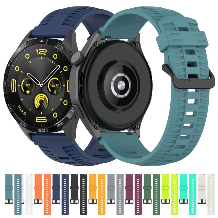 22mm Kalebol Black Buckle Tire Pattern Silicone Watch Band(Rock Blue) - 22mm Bands by Kalebol | Online Shopping South Africa | PMc TechLife | Buy Now Pay Later Mobicred