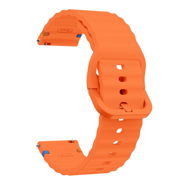 20mm Kalebol Wave Stitch Silicone Watch Band(Orange) - 20mm Bands by Kalebol | Online Shopping South Africa | PMc TechLife | Buy Now Pay Later Mobicred