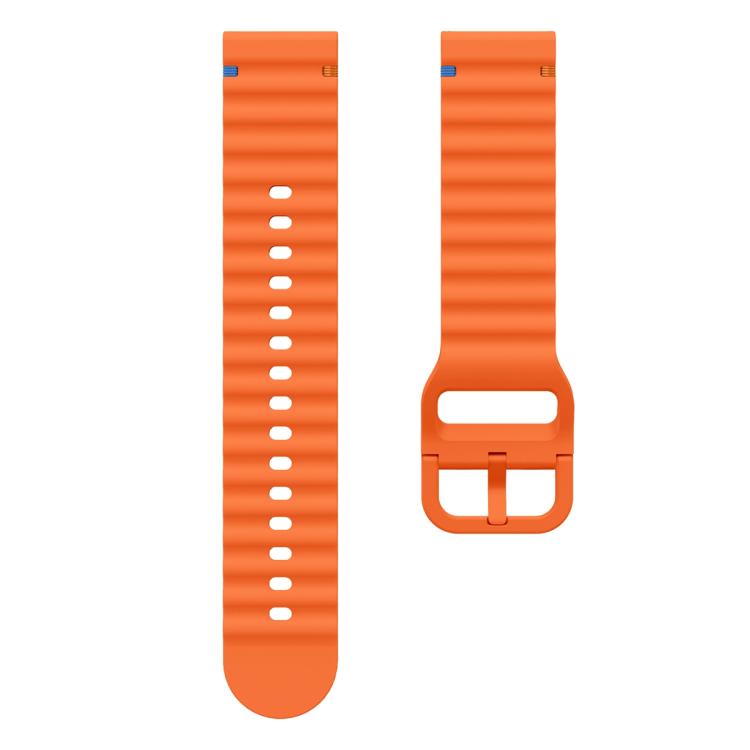 20mm Kalebol Wave Stitch Silicone Watch Band(Orange) - 20mm Bands by Kalebol | Online Shopping South Africa | PMc TechLife | Buy Now Pay Later Mobicred