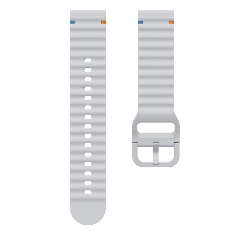 20mm Kalebol Wave Stitch Silicone Watch Band(Light Grey) - 20mm Bands by Kalebol | Online Shopping South Africa | PMc TechLife | Buy Now Pay Later Mobicred