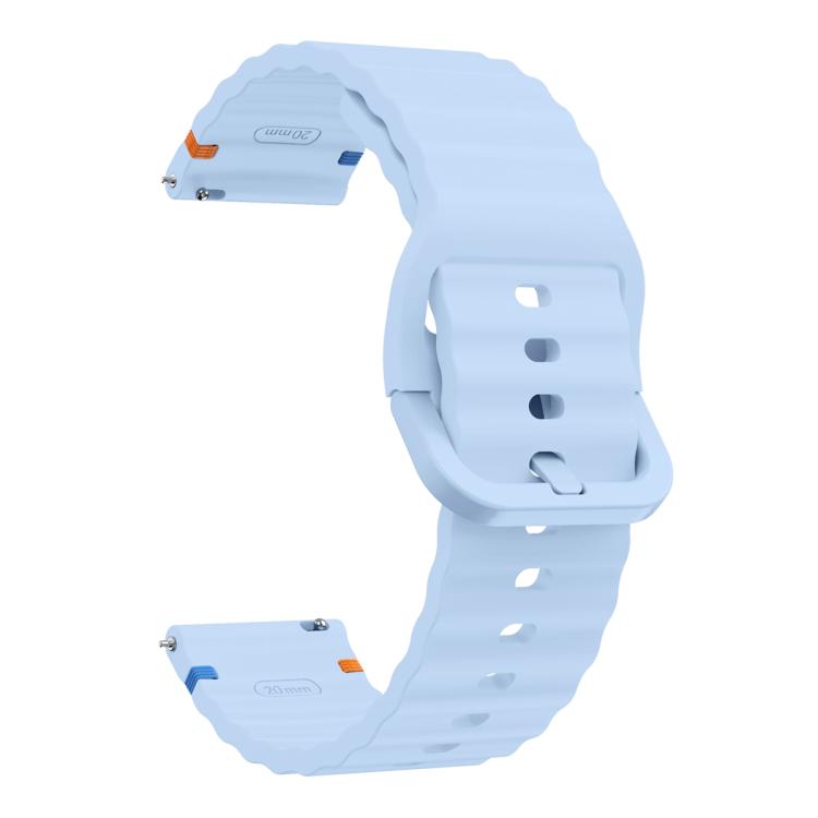 20mm Kalebol Wave Stitch Silicone Watch Band(Light Blue) - free shipping - PMc TechLife - Order now!