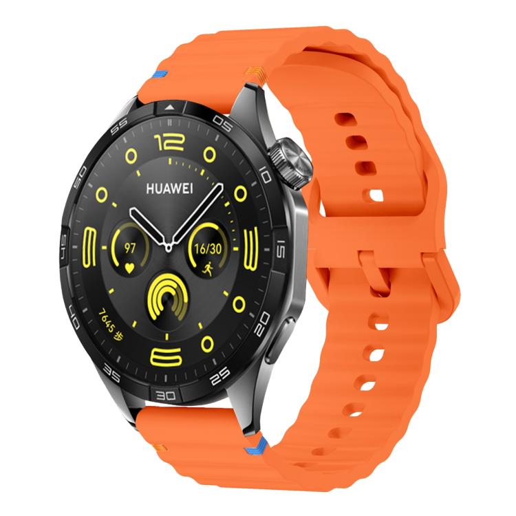 22mm Kalebol Wave Stitch Silicone Watch Band(Orange) - 22mm Bands by Kalebol | Online Shopping South Africa | PMc TechLife | Buy Now Pay Later Mobicred
