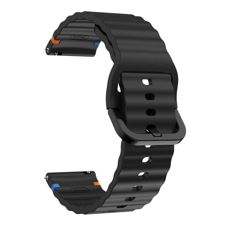 22mm Kalebol Wave Stitch Silicone Watch Band(Black) - free shipping - PMc TechLife - Order now!