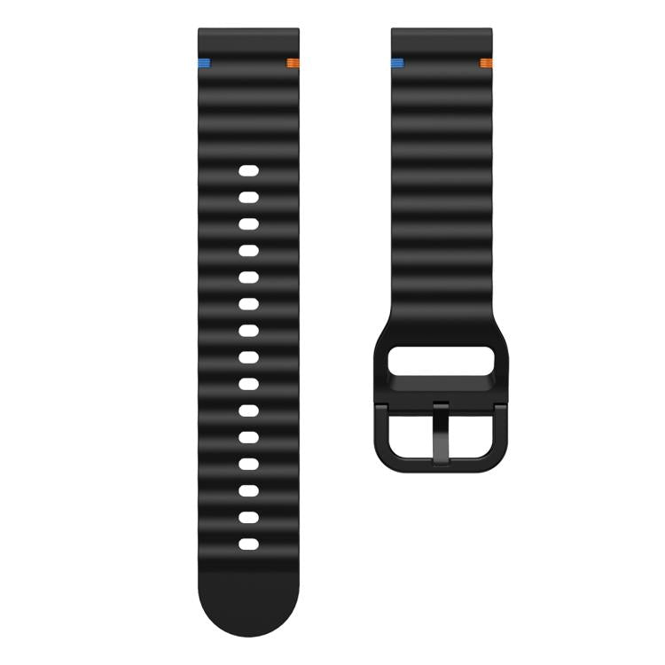 22mm Kalebol Wave Stitch Silicone Watch Band(Black) - free shipping - PMc TechLife - Order now!