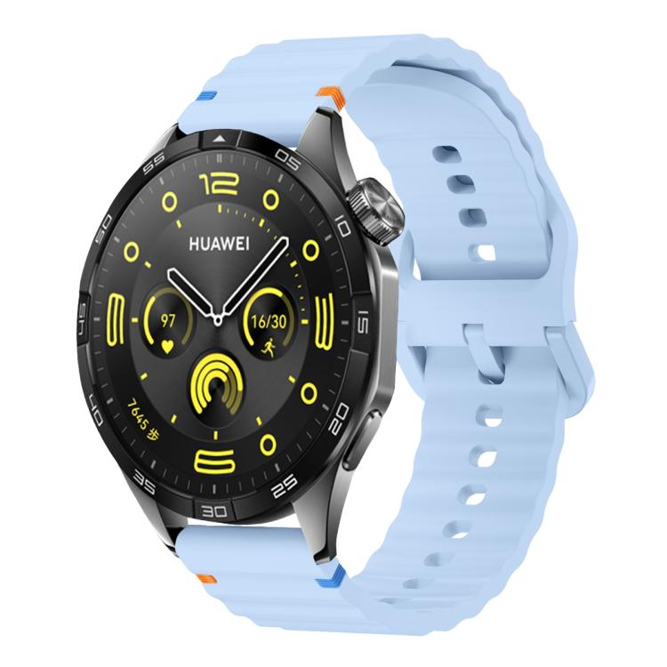22mm Kalebol Wave Stitch Silicone Watch Band(Light Blue) - 22mm Bands by Kalebol | Online Shopping South Africa | PMc TechLife | Buy Now Pay Later Mobicred