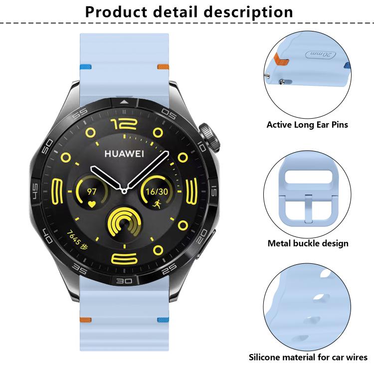 22mm Kalebol Wave Stitch Silicone Watch Band(Yellow) - free shipping - PMc TechLife - Order now!