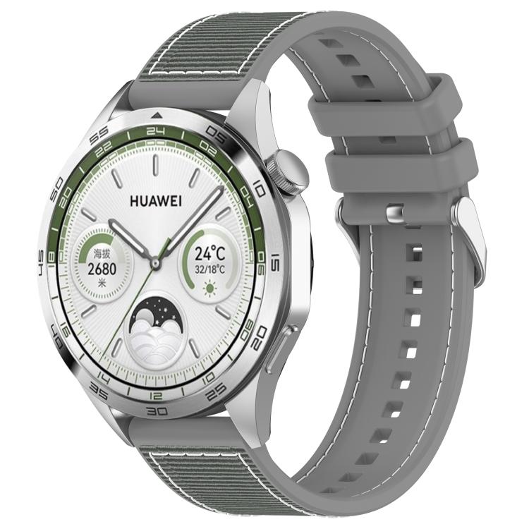 22mm Kalebol Ordinary Silver Buckle Hybrid Nylon Braid Silicone Watch Band(Grey) - free shipping - PMc TechLife - Order now!