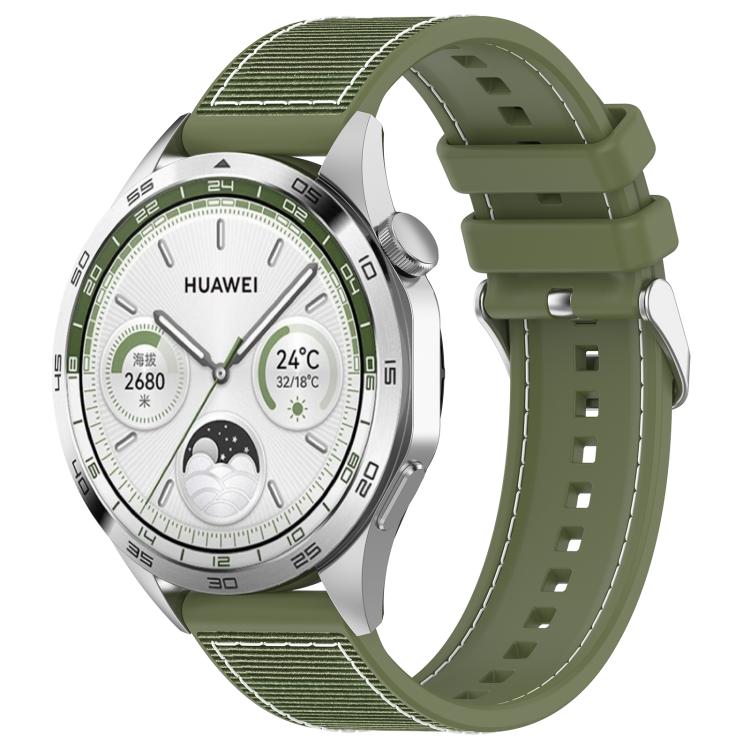 22mm Kalebol Ordinary Silver Buckle Hybrid Nylon Braid Silicone Watch Band(Green) - free shipping - PMc TechLife - Order now!