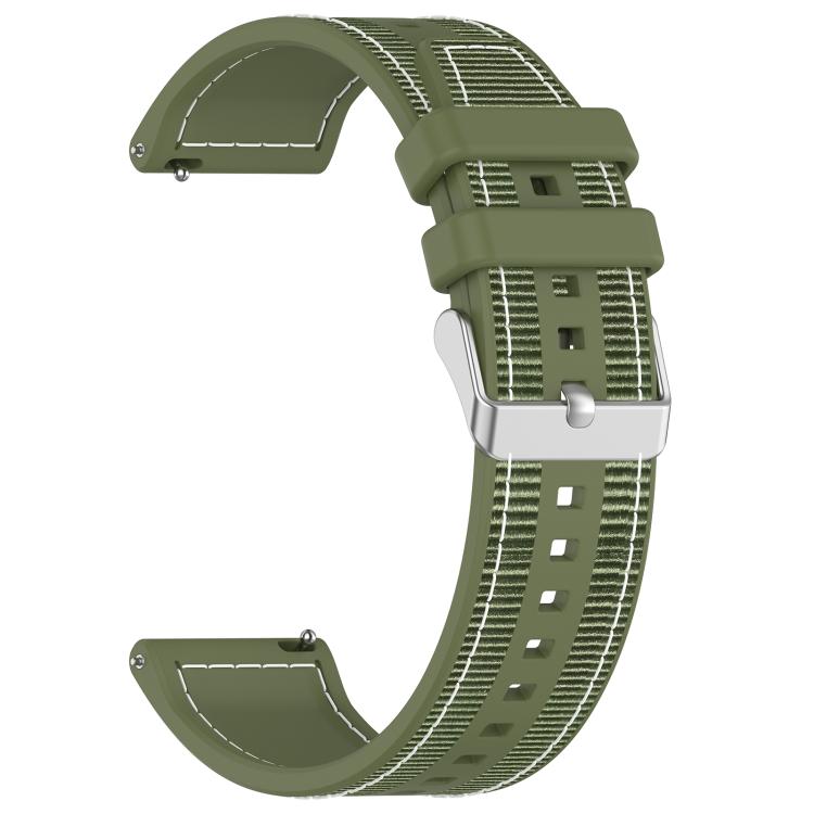 22mm Kalebol Ordinary Silver Buckle Hybrid Nylon Braid Silicone Watch Band(Green) - free shipping - PMc TechLife - Order now!
