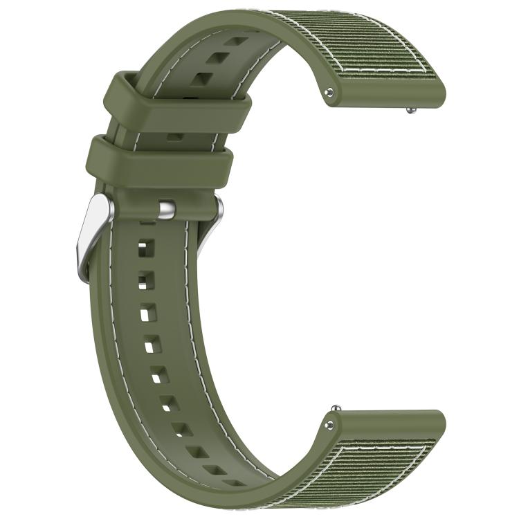 22mm Kalebol Ordinary Silver Buckle Hybrid Nylon Braid Silicone Watch Band(Green) - free shipping - PMc TechLife - Order now!