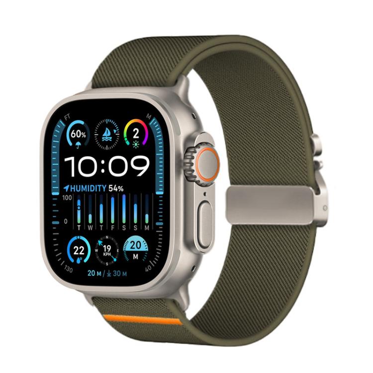 For Apple Watch 46mm / 49mm / 45mm / 44mm Kalebol Parachute Buckle Elastic Nylon Watch Band(Army Green) - free shipping - PMc TechLife - Order now!