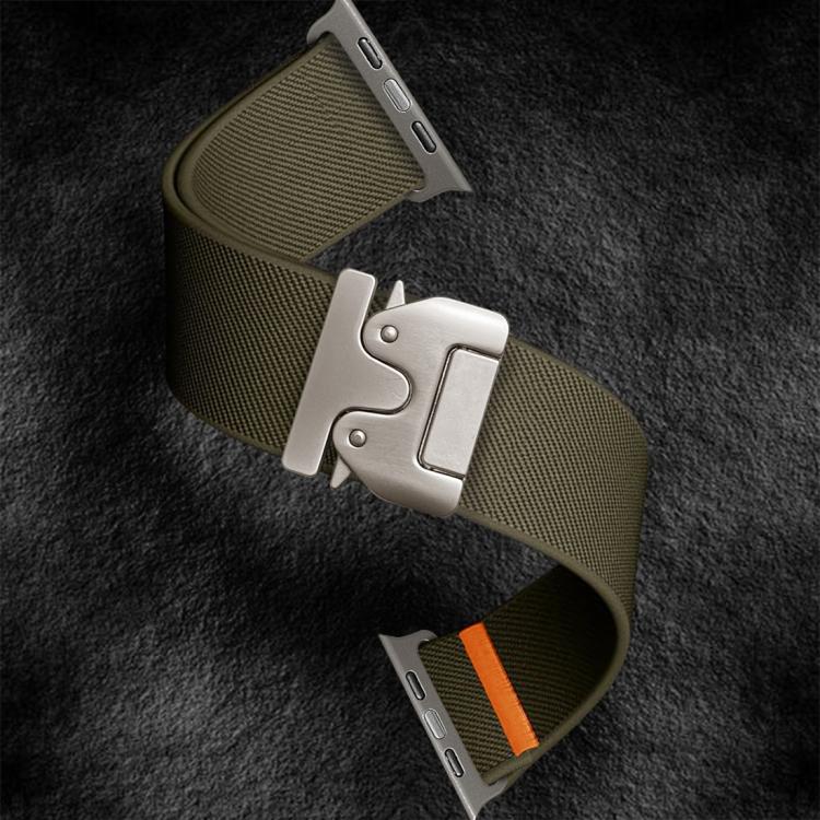 For Apple Watch 46mm / 49mm / 45mm / 44mm Kalebol Parachute Buckle Elastic Nylon Watch Band(Army Green) - free shipping - PMc TechLife - Order now!