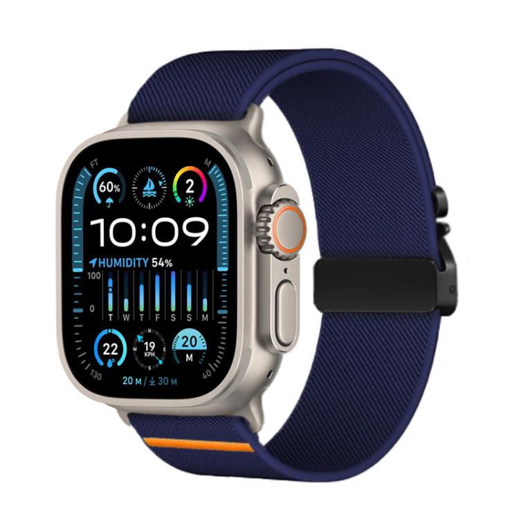 For Apple Watch 46mm / 49mm / 45mm / 44mm Kalebol Parachute Buckle Elastic Nylon Watch Band(Midnight Blue) - free shipping - PMc TechLife - Order now!