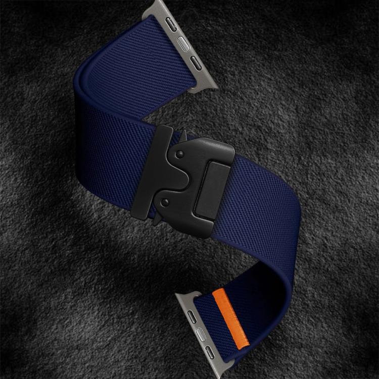 For Apple Watch 46mm / 49mm / 45mm / 44mm Kalebol Parachute Buckle Elastic Nylon Watch Band(Midnight Blue) - free shipping - PMc TechLife - Order now!
