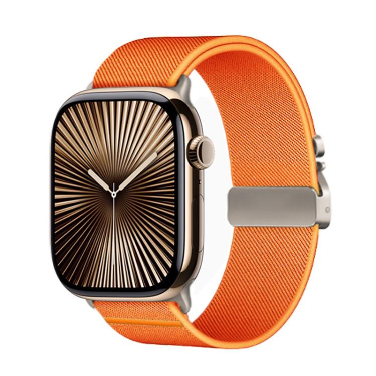 For Apple Watch 42mm / 41mm / 40mm / 38mm Kalebol Parachute Buckle Elastic Nylon Watch Band(Orange) - free shipping - PMc TechLife - Order now!