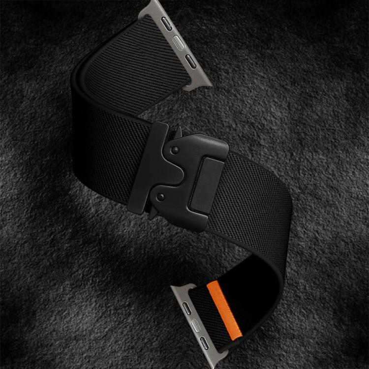 For Apple Watch 42mm / 41mm / 40mm / 38mm Kalebol Parachute Buckle Elastic Nylon Watch Band(Black) - free shipping - PMc TechLife - Order now!