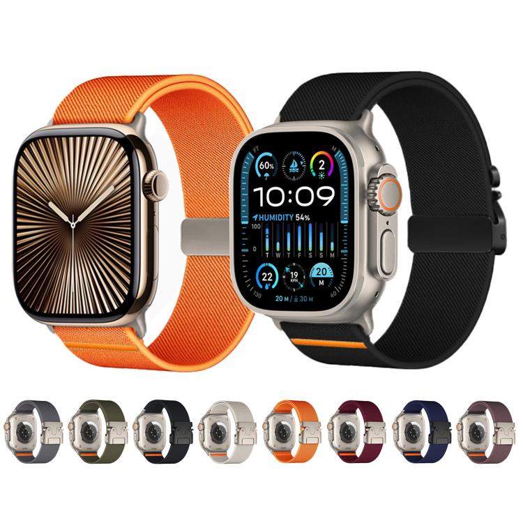 For Apple Watch 42mm / 41mm / 40mm / 38mm Kalebol Parachute Buckle Elastic Nylon Watch Band(Midnight Blue) - free shipping - PMc TechLife - Order now!