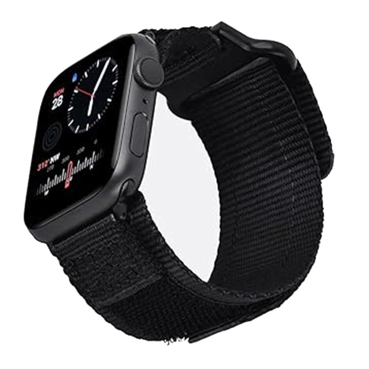 For Apple Watch 46mm / 49mm / 45mm / 44mm Kalebol Canvas Nylon Hook and Loop Watch Band(Black) - Watch Bands by Kalebol | Online Shopping South Africa | PMc TechLife | Buy Now Pay Later Mobicred