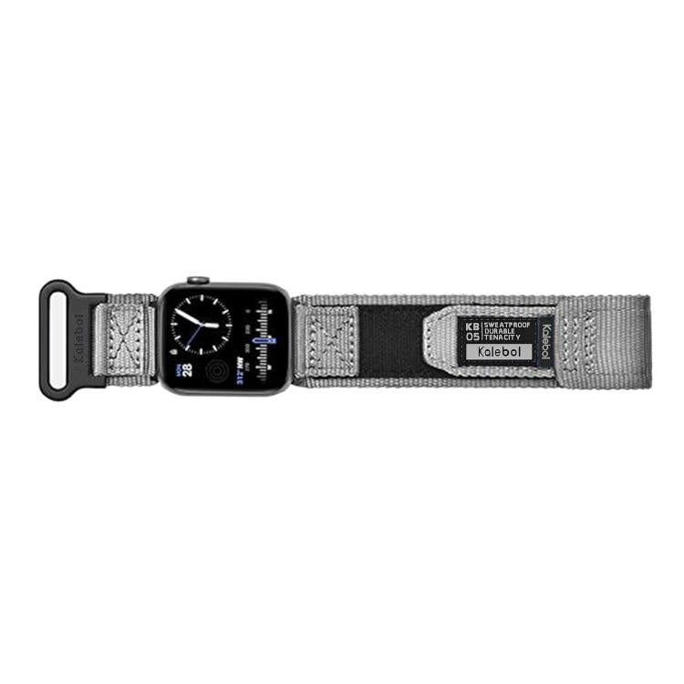 For Apple Watch 46mm / 49mm / 45mm / 44mm Kalebol Canvas Nylon Hook and Loop Watch Band(Grey) - free shipping - PMc TechLife - Order now!
