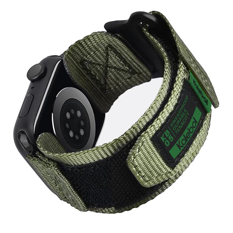 For Apple Watch 46mm / 49mm / 45mm / 44mm Kalebol Canvas Nylon Hook and Loop Watch Band(Army Green) - free shipping - PMc TechLife - Order now!
