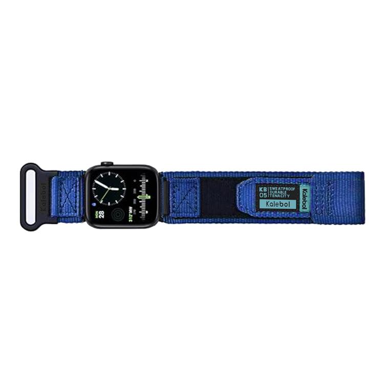For Apple Watch 46mm / 49mm / 45mm / 44mm Kalebol Canvas Nylon Hook and Loop Watch Band(Blue) - free shipping - PMc TechLife - Order now!