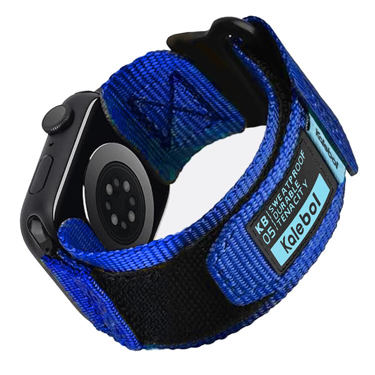 For Apple Watch 46mm / 49mm / 45mm / 44mm Kalebol Canvas Nylon Hook and Loop Watch Band(Blue) - free shipping - PMc TechLife - Order now!