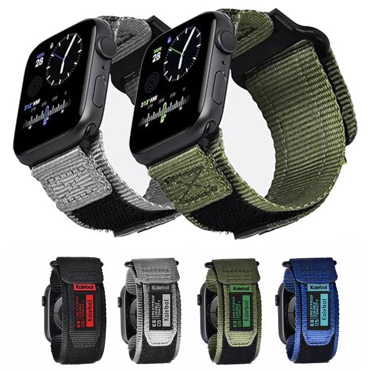 For Apple Watch 42mm / 41mm / 40mm / 38mm Kalebol Canvas Nylon Hook and Loop Watch Band(Grey) - free shipping - PMc TechLife - Order now!
