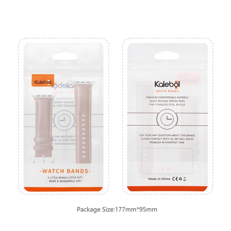 For Apple Watch 46mm / 49mm / 45mm / 44mm Kalebol Stitched Genuine Leather Watch Band(Pull Up Leather Brown) - free shipping - PMc TechLife - Order now!
