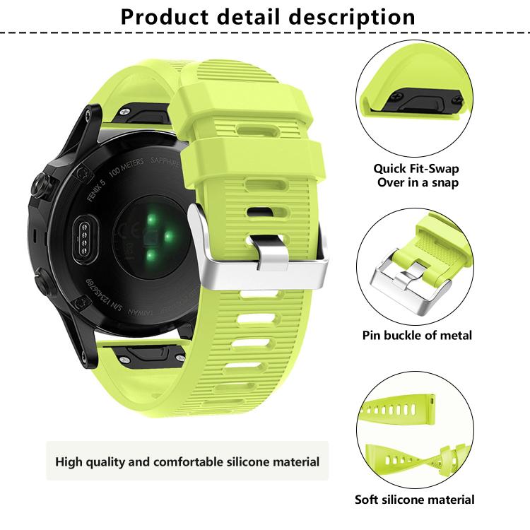 For Garmin QuickFit Kalebol 26mm Rhombus Texture Silicone Watch Band(Grass Green) - free shipping - PMc TechLife - Order now!